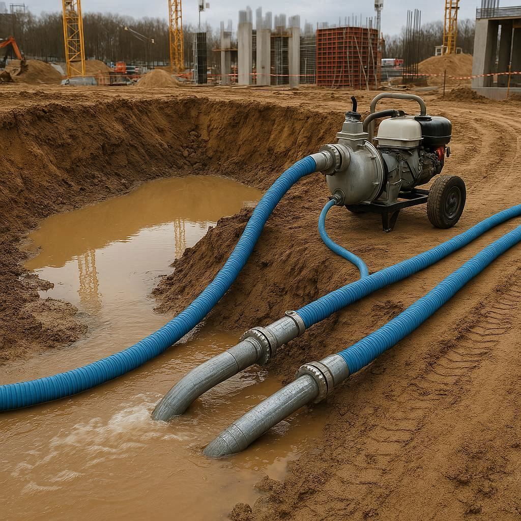 Водопонижение и осушение котлована в Коммунаре